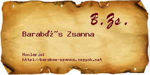Barabás Zsanna névjegykártya
